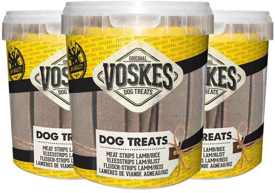 Voskes Emmer Vleesstrips Lam - 3 x 600 gr - Voordeelverpakking