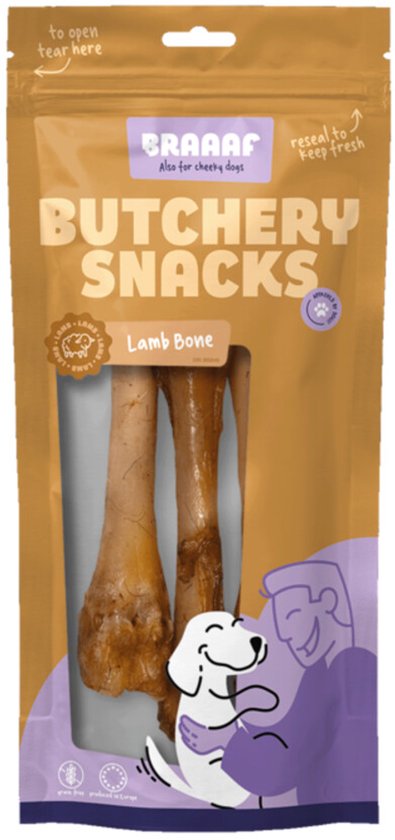 Braaaf Butchery Lamb Bone Small Hondensnack - 3 stuks