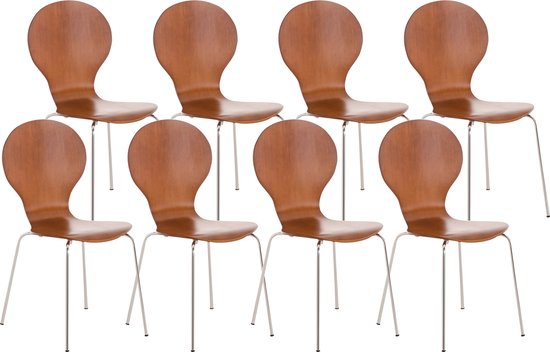 CLP Diego Set van 8 stapelstoelen bruin
