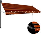 Medina Luifel handmatig uittrekbaar met LED 400 cm oranje en bruin