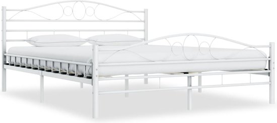 Medina Cadre de lit métal blanc 180x200 cm