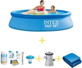 Zwembad - Easy Set - 244 x 61 cm - Inclusief WAYS Onderhoudspakket, Filterpomp & Grondzeil