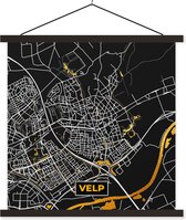 Porte-affiche avec affiche - Affiche scolaire - Velp - Carte - Carte - Plan de la ville - Or - 40x40 cm - Lattes noires