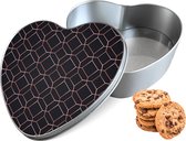 Boîte à biscuits Rose Goud Luxury Heart - Boîte de rangement 14x15x5 cm