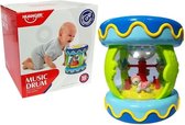 Rammelaar - baby trommel - met dier geluiden - blauw groen