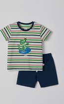 Woody pyjama baby unisex - multicolor gestreept - krokodil - 221-3-PSS-S/910 - maat 68