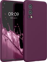 kwmobile telefoonhoesje geschikt voor OnePlus Nord 2 5G - Hoesje met siliconen coating - Smartphone case in bordeaux-violet