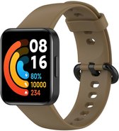 Siliconen Smartwatch bandje - Geschikt voor Redmi Watch 2 - Lite siliconen bandje - koffiebruin - Strap-it Horlogeband / Polsband / Armband