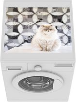 Wasmachine beschermer mat - Perzische kat die niet opvalt door de achtergrond - Breedte 55 cm x hoogte 45 cm