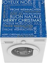 Wasmachine beschermer mat - Kerstmis - Quotes - Talen - Patroon - Breedte 60 cm x hoogte 60 cm