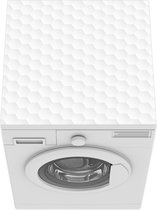 Wasmachine beschermer mat - Achtergrond - 3D - Abstract - Wit - Breedte 60 cm x hoogte 60 cm