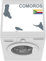 Wasmachine beschermer mat - Comoren illustratie met vlag - Breedte 55 cm x hoogte 45 cm