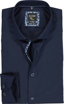 OLYMP No. 6 Six super slim fit overhemd - donkerblauw poplin (contrast) - Strijkvriendelijk - Boordmaat: 41