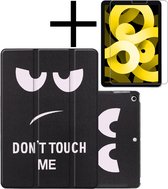 iPad Air 2022 Hoesje Plus Screenprotector Book Case Cover Plus Screen Protector - Don't Touch Me