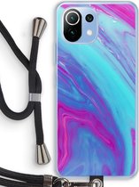 Case Company® - Xiaomi Mi 11 Lite hoesje met Koord - Zweverige regenboog - Telefoonhoesje met Zwart Koord - Bescherming aan alle Kanten en Over de Schermrand