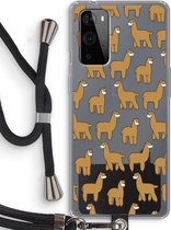 Case Company® - OnePlus 9 Pro hoesje met Koord - Alpacas - Telefoonhoesje met Zwart Koord - Bescherming aan alle Kanten en Over de Schermrand