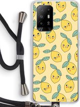 Case Company® - Oppo A94 5G hoesje met Koord - Citroenen - Telefoonhoesje met Zwart Koord - Bescherming aan alle Kanten en Over de Schermrand