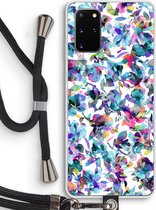 Case Company® - Samsung Galaxy S20 Plus hoesje met Koord - Hibiscus Flowers - Telefoonhoesje met Zwart Koord - Bescherming aan alle Kanten en Over de Schermrand