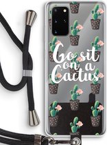 Case Company® - Samsung Galaxy S20 Plus hoesje met Koord - Cactus quote - Telefoonhoesje met Zwart Koord - Bescherming aan alle Kanten en Over de Schermrand