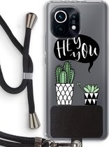 Case Company® - Xiaomi Mi 11 hoesje met Koord - Hey you cactus - Telefoonhoesje met Zwart Koord - Bescherming aan alle Kanten en Over de Schermrand