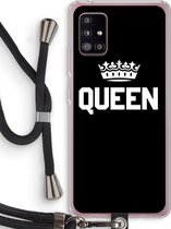 Case Company® - Samsung Galaxy A51 5G hoesje met Koord - Queen zwart - Telefoonhoesje met Zwart Koord - Bescherming aan alle Kanten en Over de Schermrand