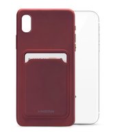Mobilize Rubber Gelly Card Telefoonhoesje geschikt voor Apple iPhone XR Hoesje Flexibel TPU Backcover met Pasjeshouder - Bordeaux