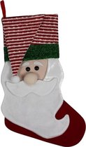 kerstsok kerstman 50 x 28 cm vilt rood/wit/groen