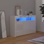 Dressoir met LED-verlichting 115,5x30x75 cm hoogglans wit