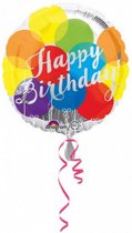 ballon Happy Birthday 43 cm folie zilver