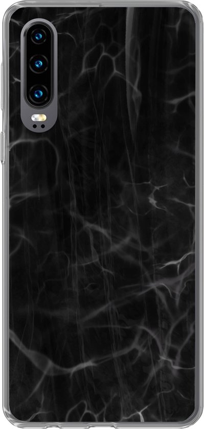 Coque Huawei P30 - Imprimé Marbre - Motifs - Zwart - Coque de Téléphone en Siliconen -
