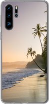 Geschikt voor Huawei P30 Pro hoesje - Strand - Zee - Palmboom - Siliconen Telefoonhoesje