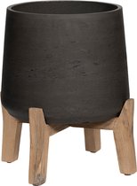 Pottery Pots - Bloempot - Patt Feet Low Black Washed - Grijs/Zwart - D 28 cm H 29 cm - Plantopening 18 cm
