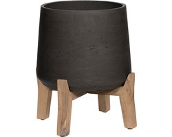 Pottery Pots Bloempot Patt Feet Low Black Washed-Grijs-Zwart D 28 cm H 29 cm Openingsmaat 19 cm