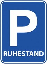 parkeerbord ruhestand 44 x 33,5 cm karton blauw/wit