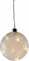 kerstbal Rond led 12 cm glas transparant