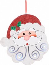 ornament kerstman led 23 x 25 cm wit/rood