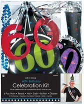 verjaardagsfeestset 60 jaar multicolor 6-delig