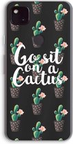Case Company® - Google Pixel 4a 5G hoesje - Cactus quote - Soft Cover Telefoonhoesje - Bescherming aan alle Kanten en Schermrand