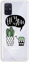 Case Company® - Samsung Galaxy A71 hoesje - Hey you cactus - Soft Cover Telefoonhoesje - Bescherming aan alle Kanten en Schermrand