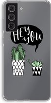 Case Company® - Samsung Galaxy S21 FE hoesje - Hey you cactus - Soft Cover Telefoonhoesje - Bescherming aan alle Kanten en Schermrand