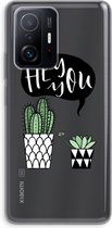 Case Company® - Xiaomi 11T hoesje - Hey you cactus - Soft Cover Telefoonhoesje - Bescherming aan alle Kanten en Schermrand