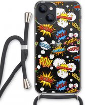 Case Company® - iPhone 13 mini hoesje met Koord - Pow Smack - Telefoonhoesje met Zwart Koord - Extra Bescherming aan alle Kanten en Over de Schermrand