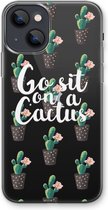 Case Company® - iPhone 13 mini hoesje - Cactus quote - Soft Cover Telefoonhoesje - Bescherming aan alle Kanten en Schermrand