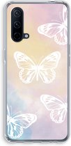 Case Company® - OnePlus Nord CE 5G hoesje - White butterfly - Soft Cover Telefoonhoesje - Bescherming aan alle Kanten en Schermrand