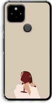 Case Company® - Google Pixel 5 hoesje - I drink wine - Soft Cover Telefoonhoesje - Bescherming aan alle Kanten en Schermrand