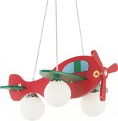 Ideal Lux Avion - Hanglamp Modern - Rood - H:112cm   - E14 - Voor Binnen - Metaal - Hanglampen -  Woonkamer -  Slaapkamer - Eetkamer