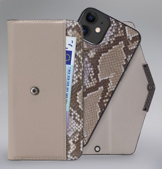 Etui Clutch Case pour iPhone 12 Pro Max - Mobilize - Imprimé serpent Beige - Similicuir