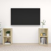 Tv-meubelen 2 st 72x35x36,5 cm spaanplaat sonoma eikenkleurig