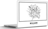 Laptop sticker - 14 inch - Italië - Zwart Wit - Stadskaart - 32x5x23x5cm - Laptopstickers - Laptop skin - Cover