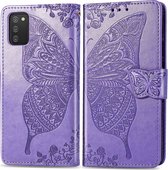 Samsung Galaxy A03s Hoesje - Mobigear - Butterfly Serie - Kunstlederen Bookcase - Paars - Hoesje Geschikt Voor Samsung Galaxy A03s